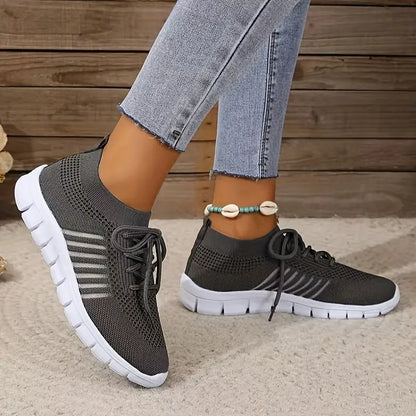 Women's Solid Color Lightweight Breathable Mesh Sneakers Trainers