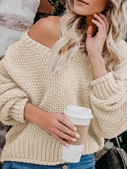 LOOSE KNIT V-NECK SWEATER