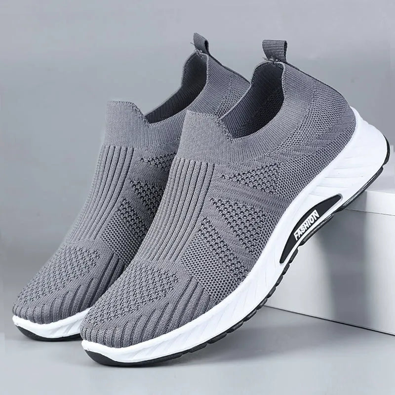 Men's Breathable & Lightweight Knit Slip-On Sneakers Walking Trainers