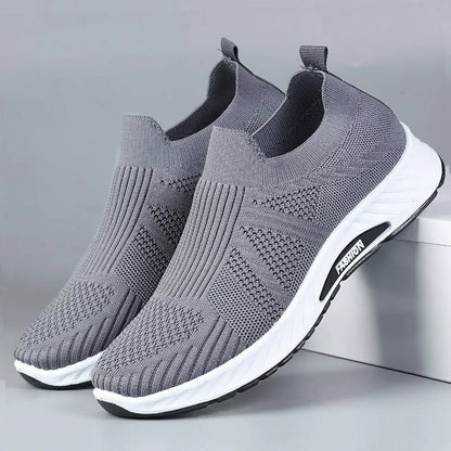 Men's Breathable & Lightweight Knit Slip-On Sneakers Walking Trainers