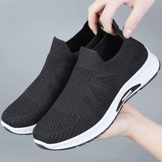 Men's Breathable & Lightweight Knit Slip-On Sneakers Walking Trainers