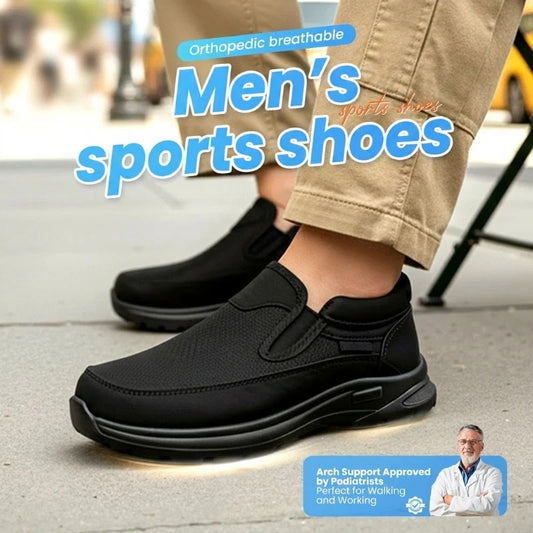👟Men's Orthopedic Breathable Slip-On Sneakers - Arch Support with Memory Foam Insoles for All-Day Comfort 🏃‍♂️💨