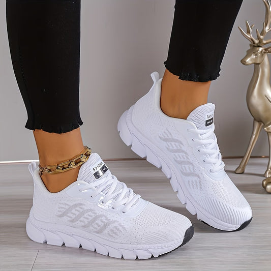 Women's Lightweight & Flexible Striped Embellished Cushioning Sneakers Sports Shoes