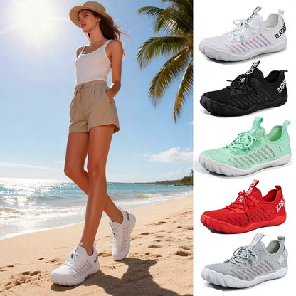 Women's Breathable Lightweight Lace Up Barefoot Walking Shoes Sneakers